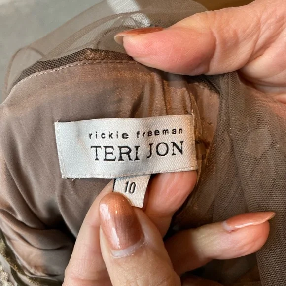 Teri Jon Bronze Formal Gown, Size 10 altered to size 6. - Picture 6 of 10